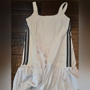 J Crew White Dress (Shorts Inside) with Black Stripes On The Side